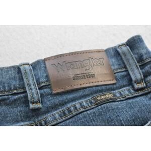 Wrangler Regular Fit Straight Stretch Denim Blue Jeans Mens Size 42 x 30